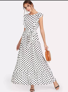 Polka Dot Print Long Maxi Dress