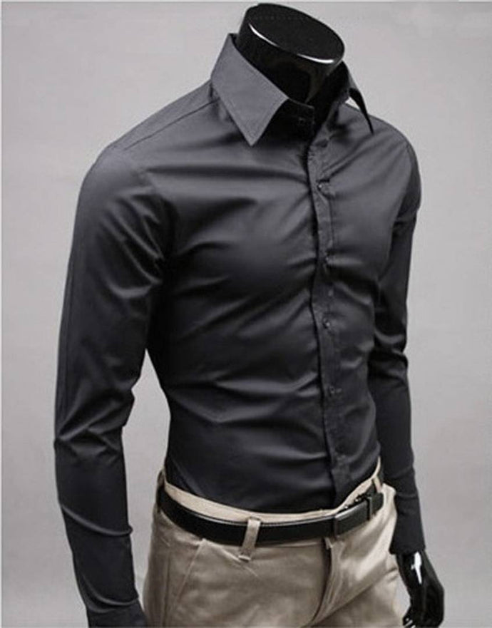 Men's Black Cotton Solid Long Sleeves Regular Fit Formal Shirt