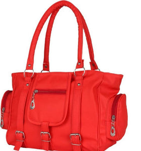 Stylish Choice Red PU Handbag With 2 Compartment