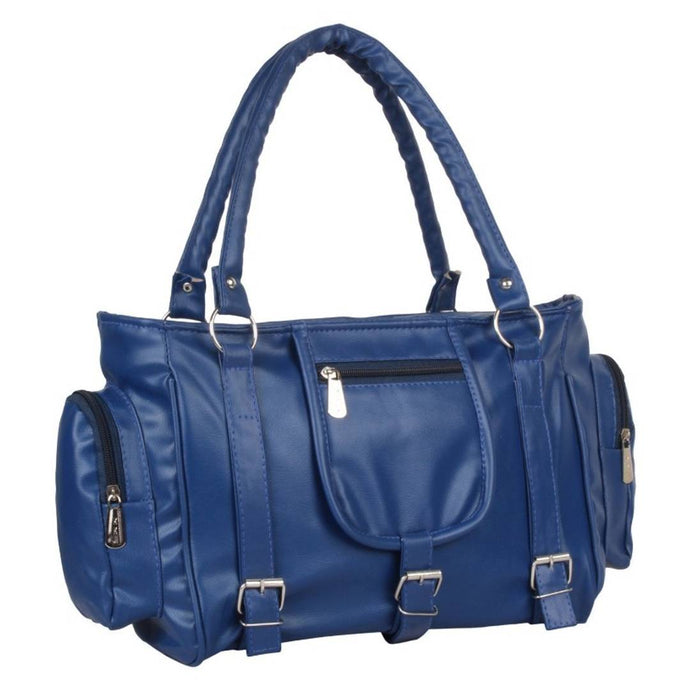 Stylish Choice Navy Blue PU Handbag With 2 Compartment