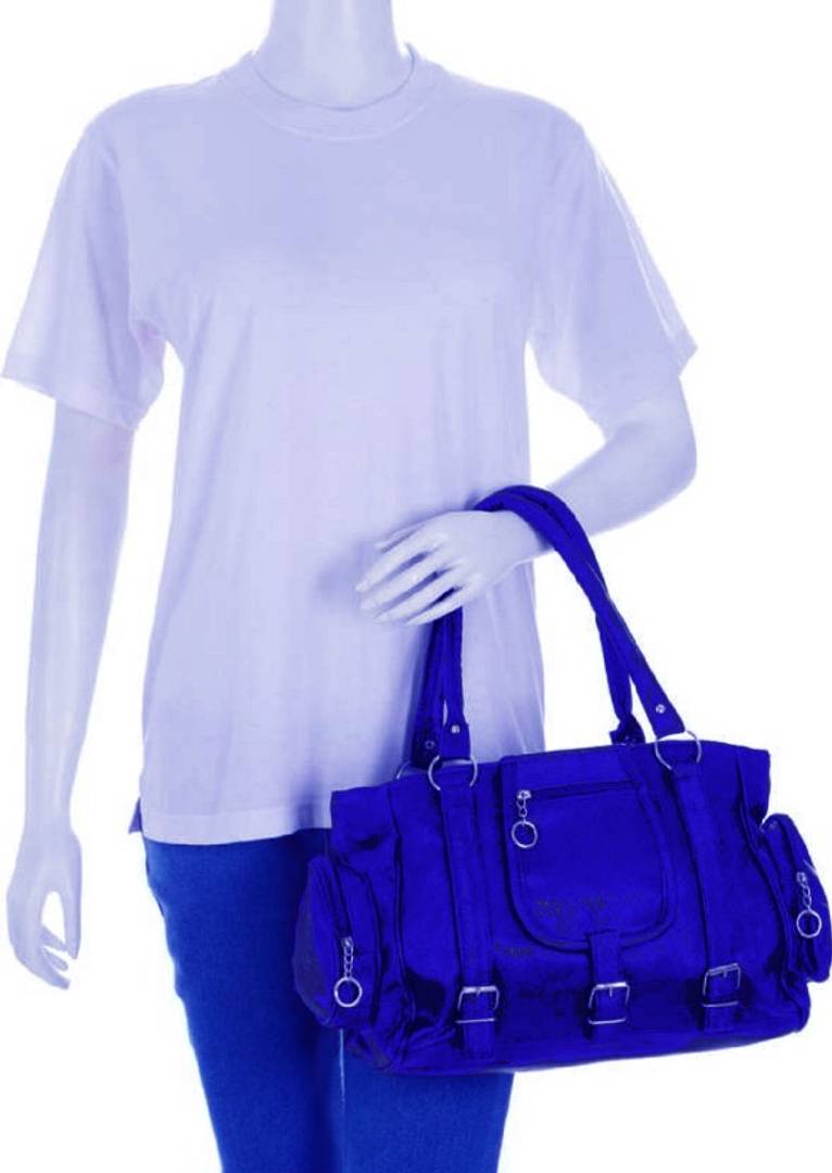 Royal Blue PU Handbag With 2 Compartment stylish choice