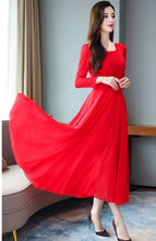 Load image into Gallery viewer, Elite Red Solid Polyester Women Dress