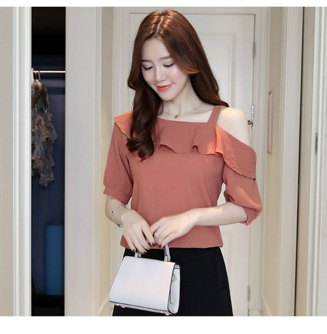 Stunning Orange Polyester Women Top