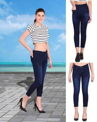 Stylish Navy Blue Denim Jeans For Women