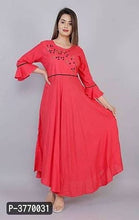 Load image into Gallery viewer, Elegant Pink Embroidered Rayon Kurta For Women&#39;s