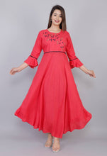 Load image into Gallery viewer, Elegant Pink Embroidered Rayon Kurta For Women&#39;s
