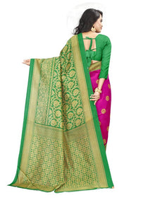 Women Beautiful Multicolored Mysore Silk Saree with Blouse piece