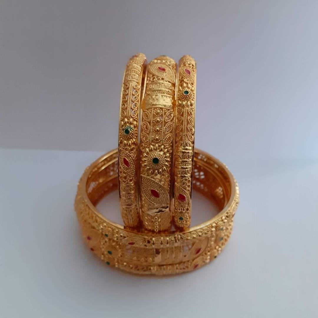 Six gold bangles set online