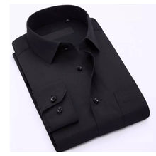 Load image into Gallery viewer, Black Cotton Long Sleeve Formal Shirt For Men