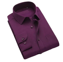 Load image into Gallery viewer, Purple Cotton Long Sleeve Formal Shirt For Men