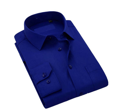 Blue Cotton Long Sleeve Formal Shirt For Men
