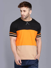Load image into Gallery viewer, Multicoloured Colourblocked Cotton Round Neck Tees