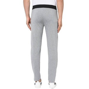 Men's Grey Cotton Printed Regular Track Pants