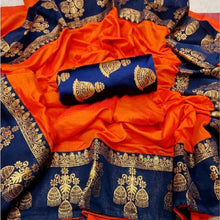Load image into Gallery viewer, Women Cotton Silk Multicolored Saree With Blouse Piece