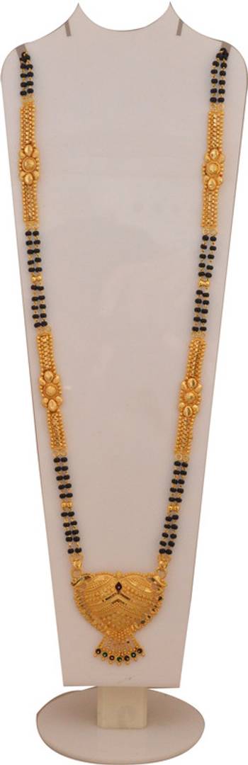 Women's Golden plated Beautiful Long Mangalsutra with Small Earring