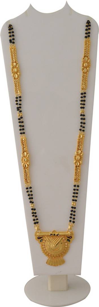 Women's Golden plated Beautiful Long Mangalsutra with Small Earring