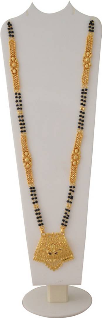 Women's Golden plated Beautiful Long Mangalsutra with Small Earring