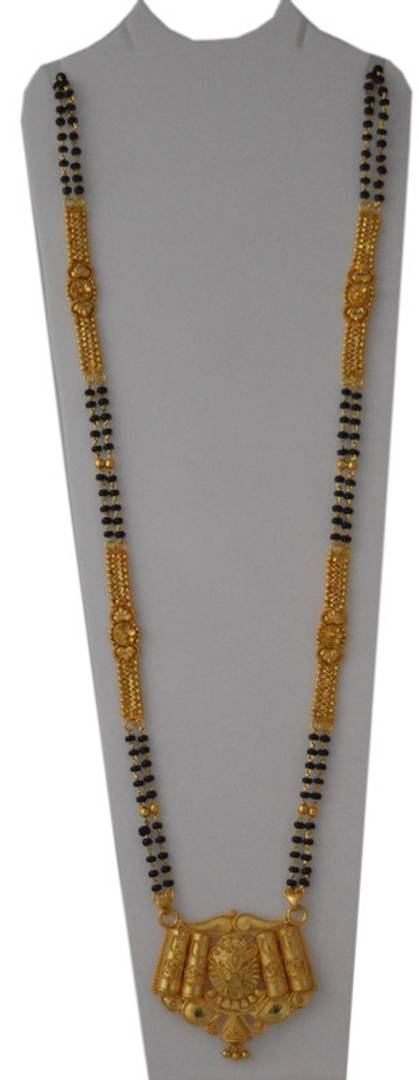 Women's Golden plated Beautiful Long Mangalsutra with Small Earring
