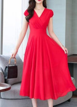 Load image into Gallery viewer, Georgette Solid Midi Length A-Line Dress