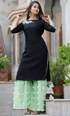 Elegant Rayon Kurti Sharara Set