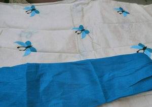 Butterfly Embroidered Zarna Silk Sarees