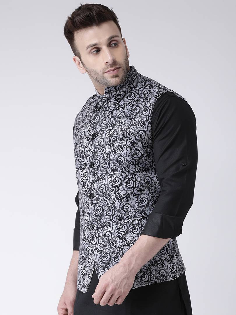 Blend Printed Ethnic Jacket For Men