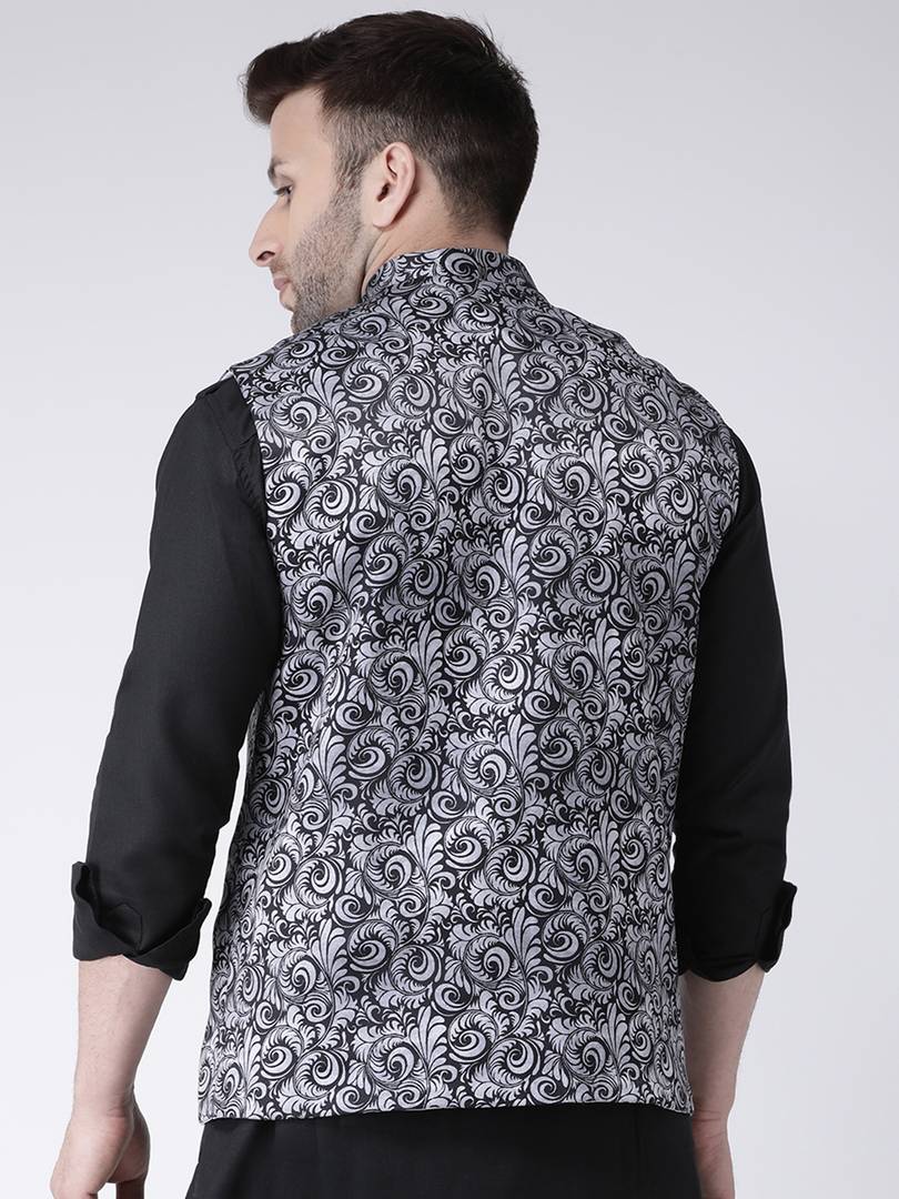 Blend Printed Ethnic Jacket For Men