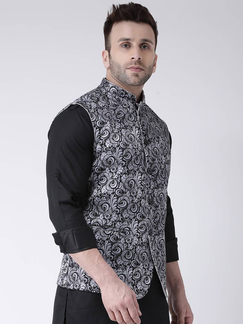 Blend Printed Ethnic Jacket For Men