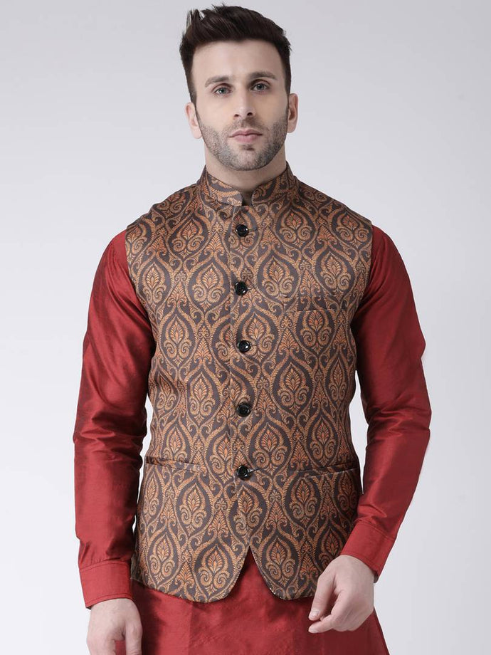 Blend Printed Ethnic Jacket For Men