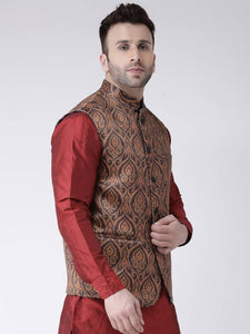 Blend Printed Ethnic Jacket For Men