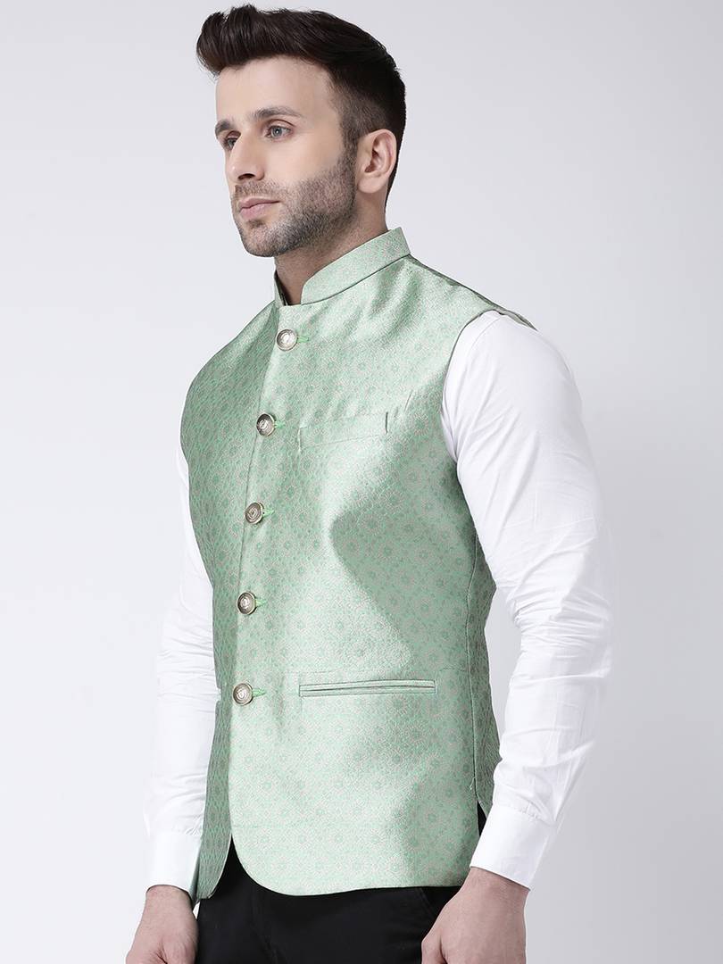 Polyester Jacquard Jacquard Ethnic Jacket For Men