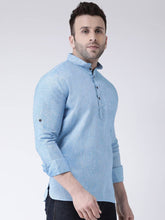Load image into Gallery viewer, Cotton Linen Solid Short Kurta For Men