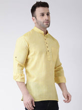 Load image into Gallery viewer, Cotton Linen Solid Short Kurta For Men