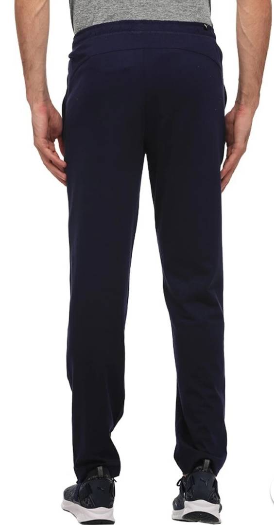 Men's Blue Solid Polycotton Regular Trackpants