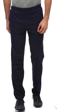 Men's Blue Solid Polycotton Regular Trackpants