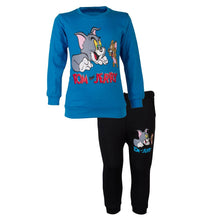 Load image into Gallery viewer, Classy Blue Cotton Blend Printed Top And Pant Set For Kids