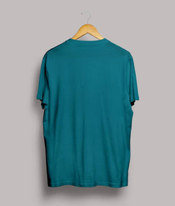 Men's Blue Cotton Printed Round Neck Tees