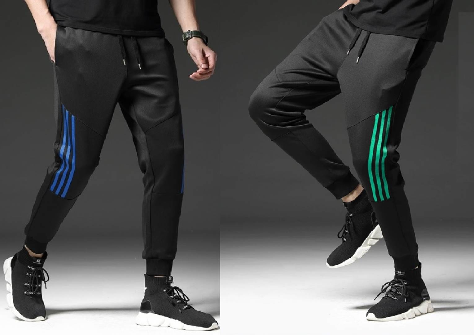 Men Black Solid Polyester Slim Fit Joggers (Pack of 2)