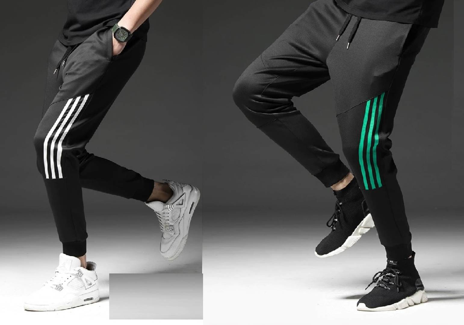 Men Black Solid Polyester Slim Fit Joggers (Pack of 2)