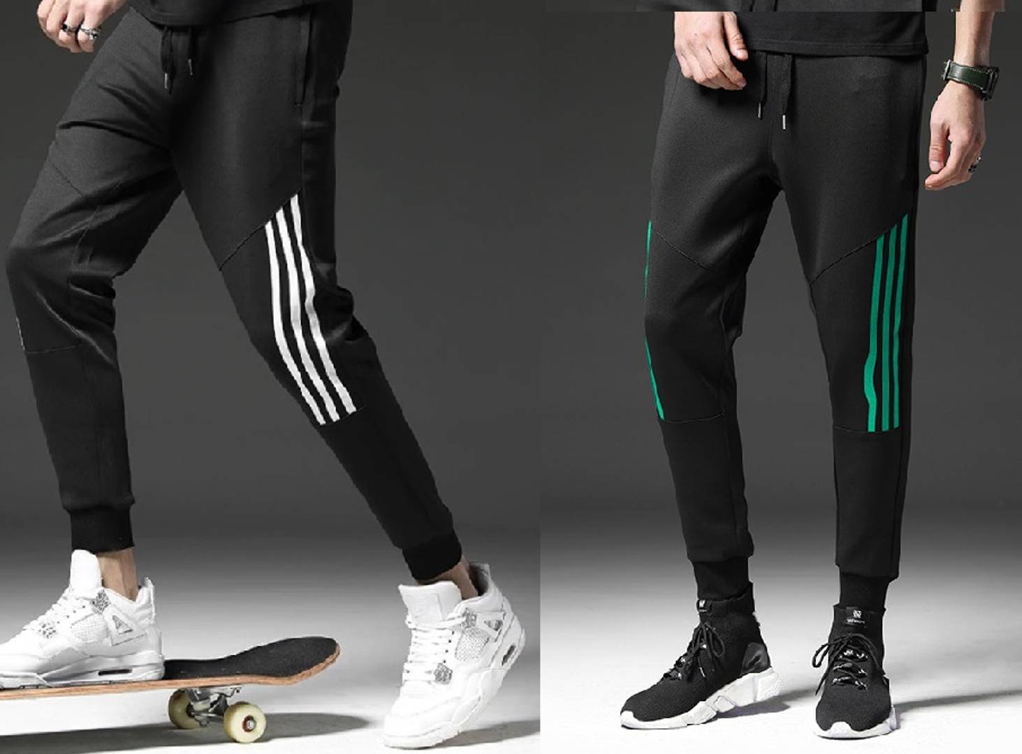 Men Black Solid Polyester Slim Fit Joggers (Pack of 2)