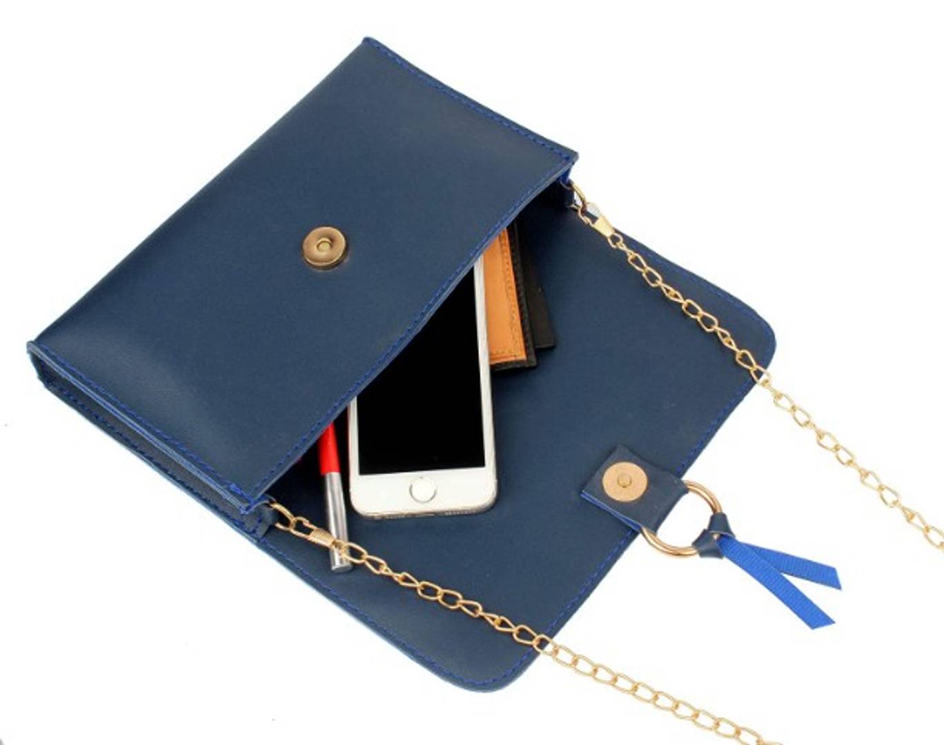 TMN BLUE COMBO OF HANDBAG WITH SLING BAG AND GOLDEN CHAIN BAG