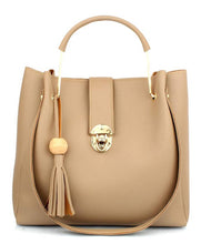 Load image into Gallery viewer, Cream Combo of Handbag with sling bag and golden chain bag