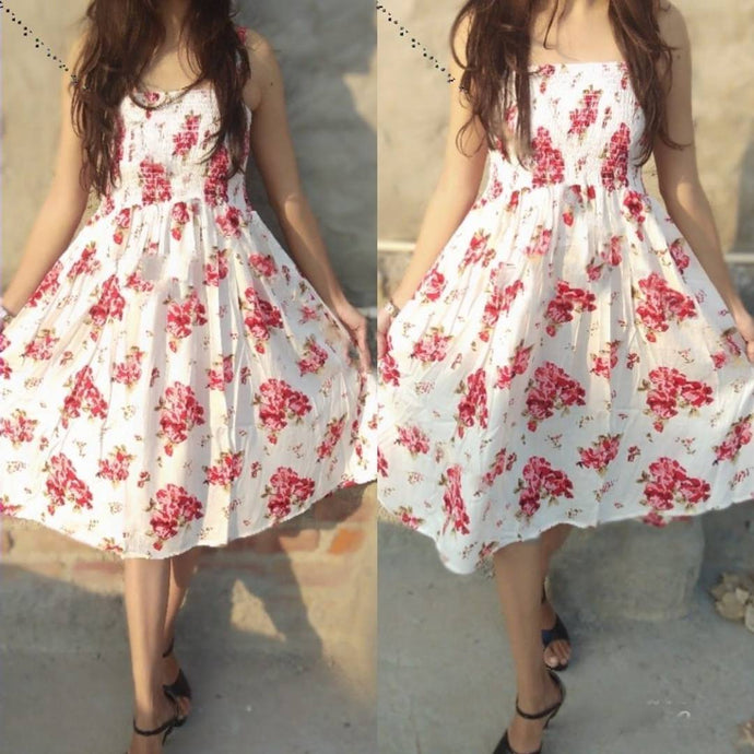 Designer Rayon Cotton Printed Dress For Women