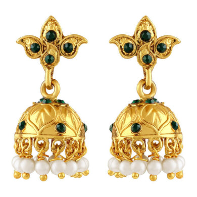 Designer Golden Alloy Jhumka Earrings