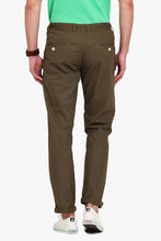 Load image into Gallery viewer, Men&#39;s Brown Cotton Solid Mid-Rise Casual Regular Fit Chinos