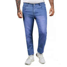 Load image into Gallery viewer, Stylish Blue Denim Solid Mid-Rise Jeans For Men