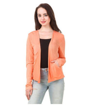Load image into Gallery viewer, Stylish Orange Viscose Solid Regular Length Shrug For Women