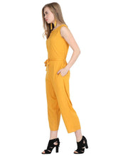 Load image into Gallery viewer, Yellow Rayon Dyed Regular Wear Jump Suit