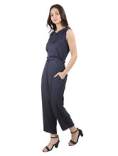 Load image into Gallery viewer, Navy Blue Rayon Dyed Regular Wear Jump Suit