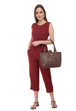 Load image into Gallery viewer, Red Rayon Dyed Regular Wear Jump Suit